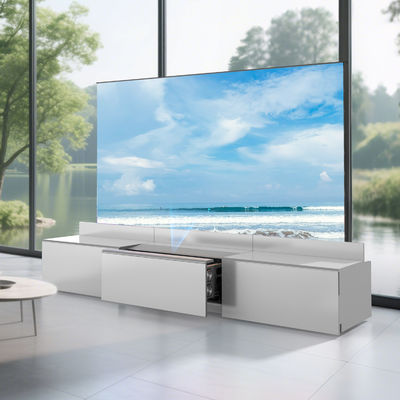 Living Room Laser TV Cabinet White / Black Marble TV Cabinet