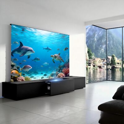 Meuble TV télescopique motorisé avec panneau MDF sans formaldéhyde et options de taille/couleur personnalisées pour projecteurs UST